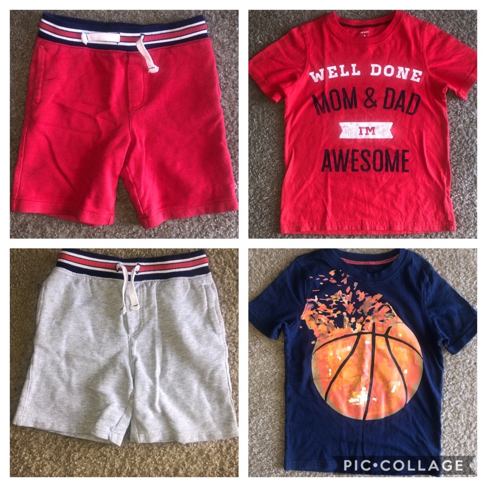 Carters shorts and shirt bundle boys size 6
